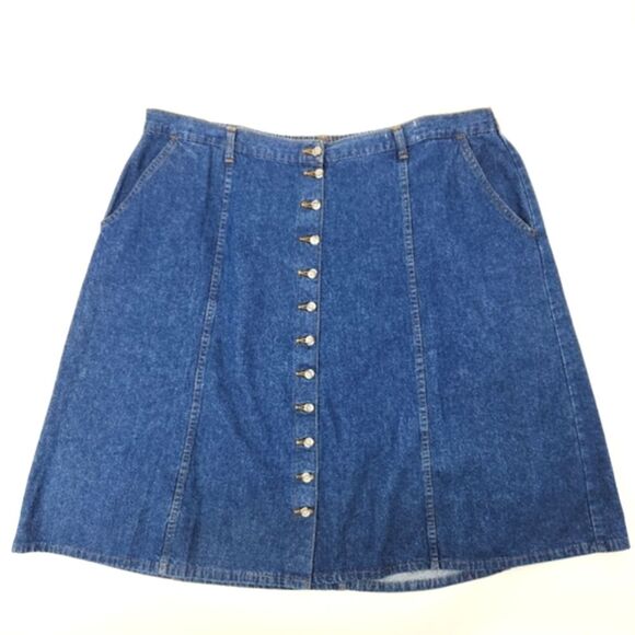 Vintage Hunters Run Denim Jean Mid iSkirt Size J0 A Line Church Modest Western - Picture 1 of 7